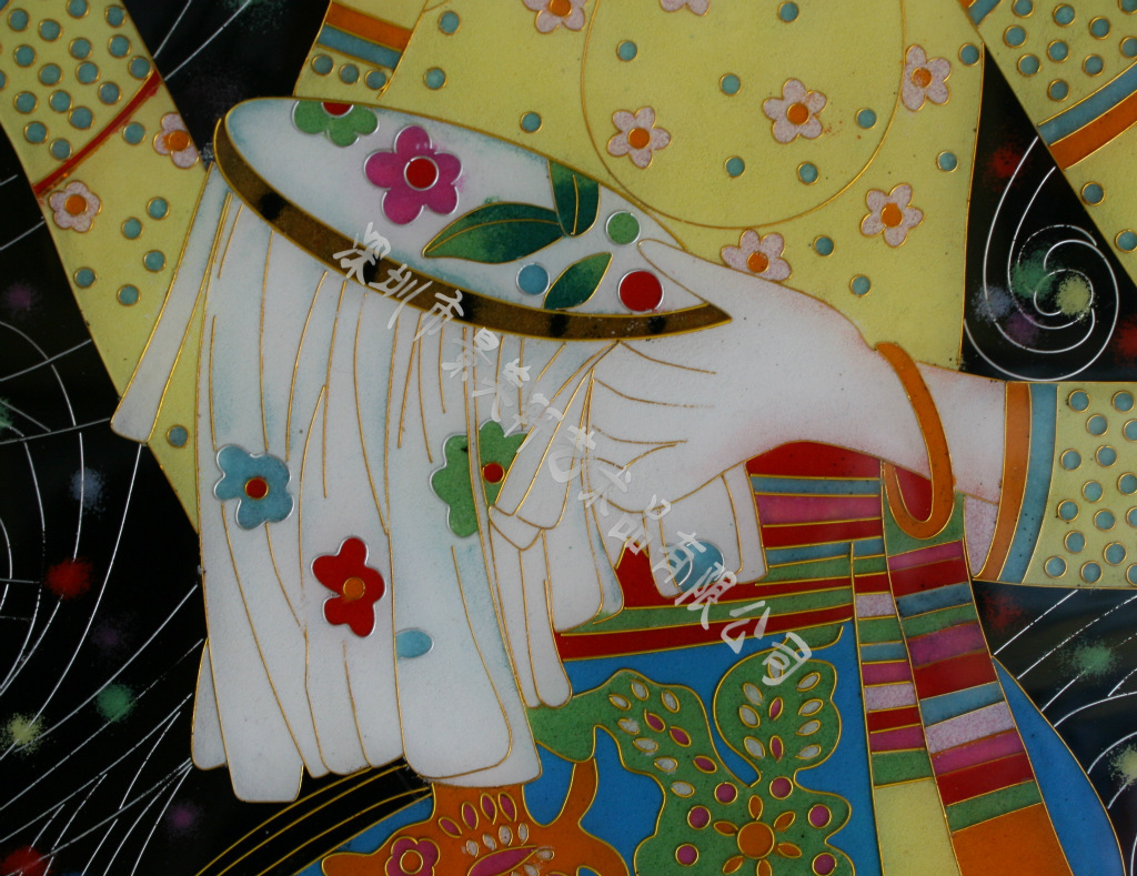 生产供应 工艺品画 装修用品 宗教系列—女子刺绣图