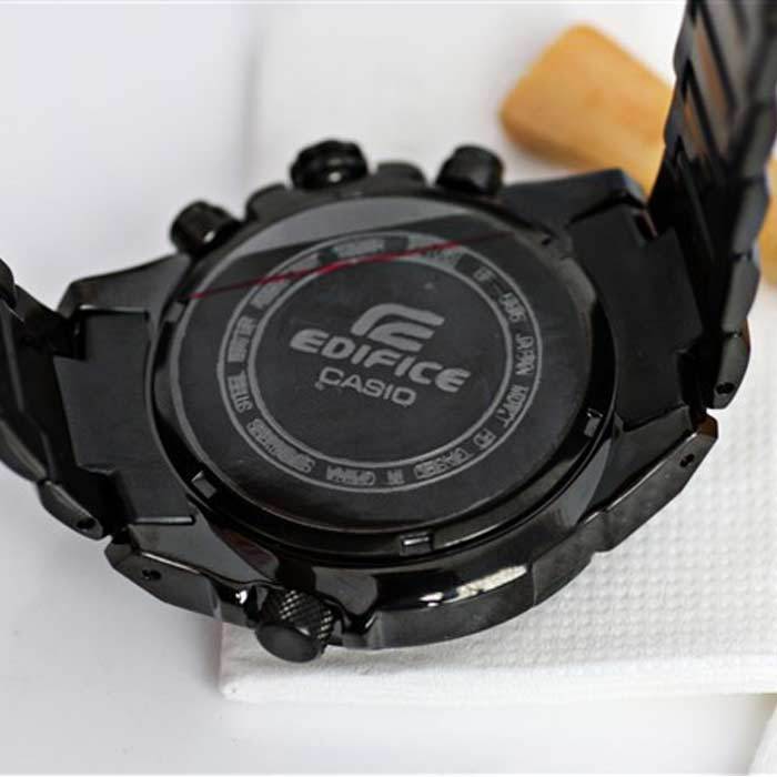 casio卡西欧飞行师手表 限量黑钢 ef-535bk-1av 蓝色防伪标签男表