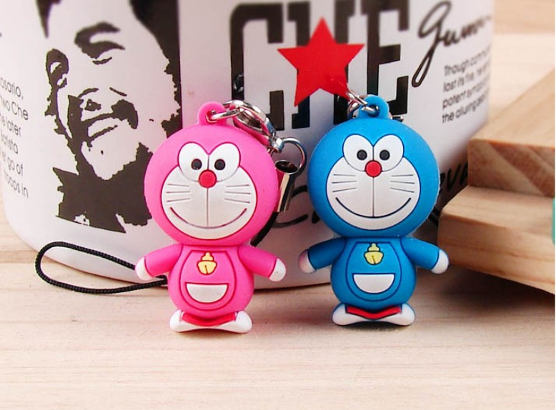 日本 可爱卡通机器猫/叮当猫 哆啦a梦 软胶情侣手机链 手机挂件