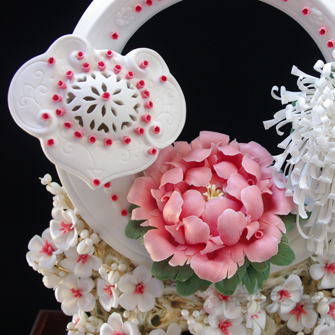 圆满如意 陶瓷如意 陶瓷花 陶瓷工艺品 德化瓷器