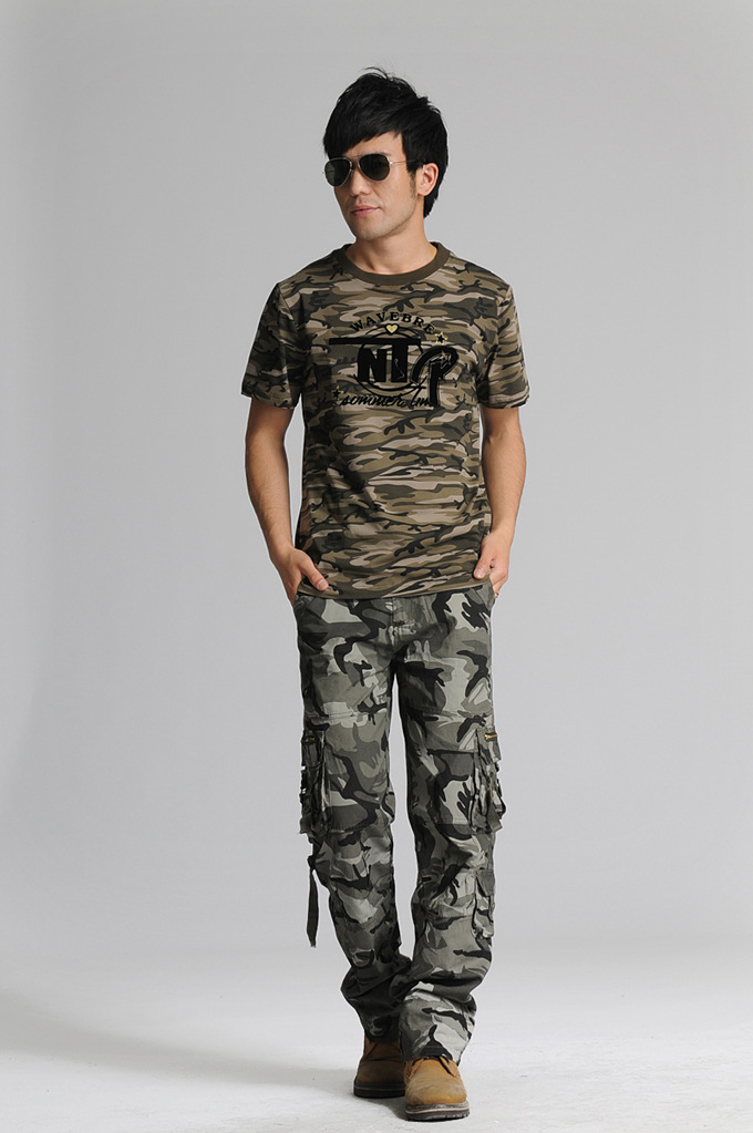 凯梵铭淘2012春装夏装新款男装军迷迷彩短袖t恤816