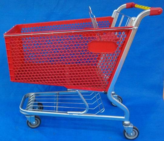 供应pl-150a 塑料购物车 塑料手推车 超市塑料车