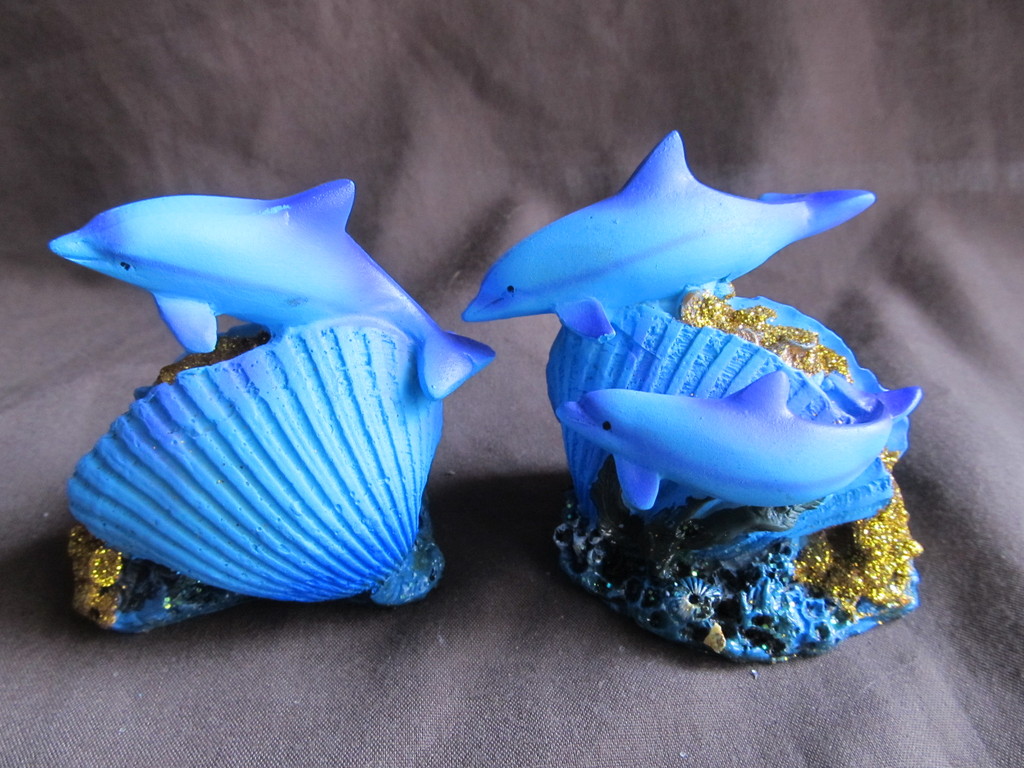 促销摆件贝壳双海豚套2海洋系列工艺品库存货批发价01806147
