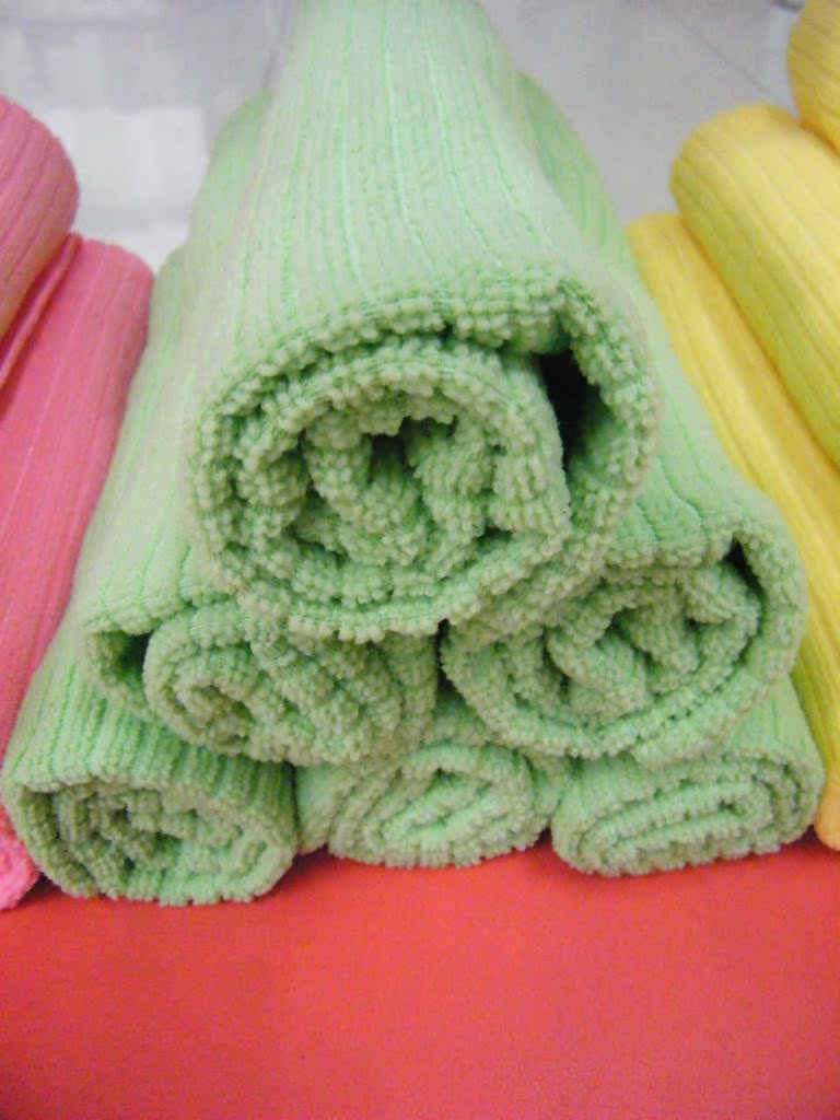 日用品 抹布 厂家直销(特价)超细纤维素色擦车巾_洗碗巾