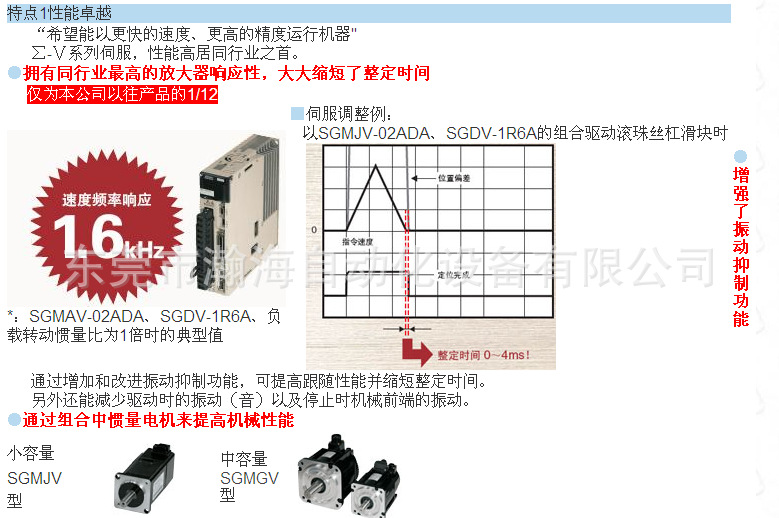 现货供应安川伺服系统SGMJV-01AAA61伺服电机+SGDV-R90A01驱动器