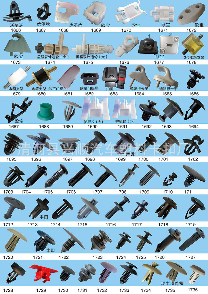 厂家直销汽车塑料卡扣 门饰板卡扣 穿心钉卡扣 型号:08