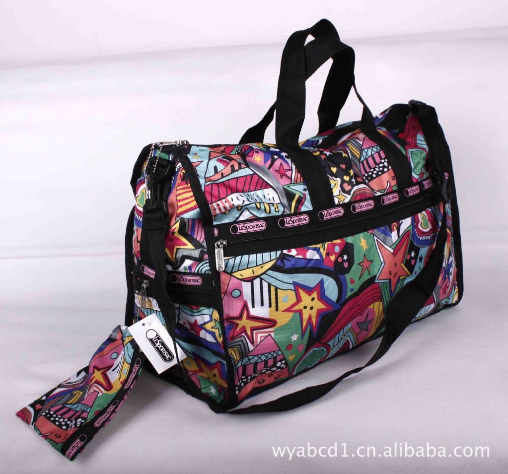 【力士保lesportsac 8769 黑色五角星 超大号旅行包】