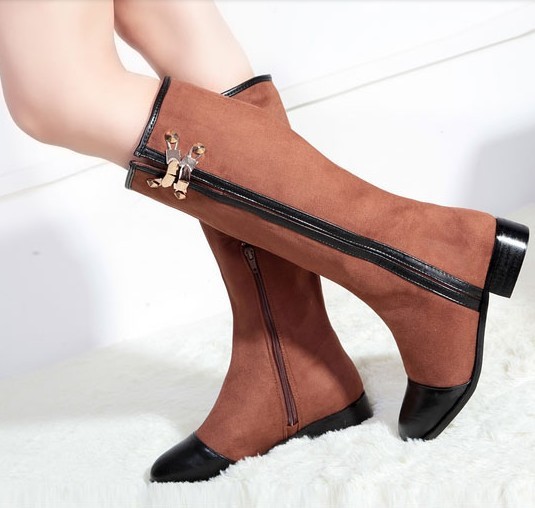 钟表眼镜 鞋 单靴,棉靴 时尚女靴 长靴 骑士靴 低跟休闲双链子长筒女