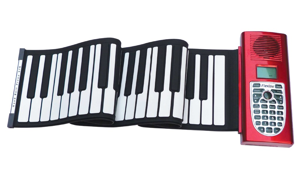 手卷钢琴 钢琴教学光盘可配 红色面板 折叠电子琴