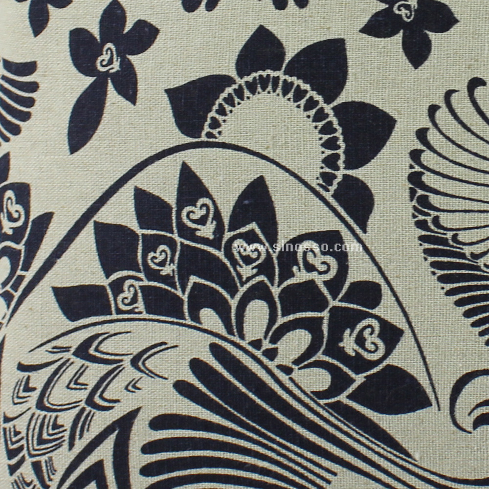 丝印青花布靠垫 青花图案丝网印 含pp棉枕芯 仿麻棉抱枕,靠垫图片_5