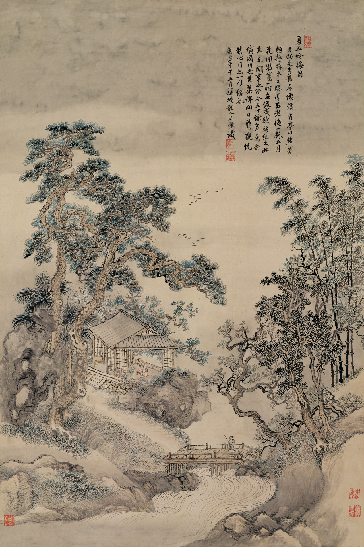 【清】 王翚《夏五吟梅图》