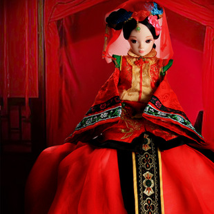 珍藏版正品可儿娃娃古装衣服清朝新娘关节体结婚礼物洋娃娃玩具