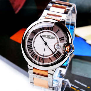 供应1:1蓝宝石男士间金全钢石英手表 商务赠品表批发166301