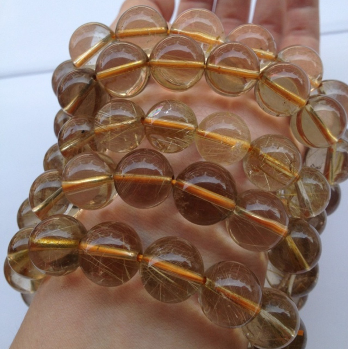 传说珠宝 发晶水晶手链 水润通透 10元一克批发