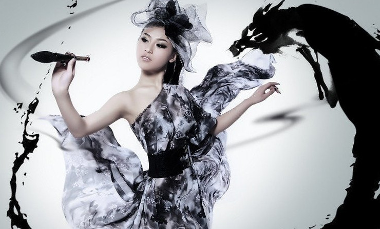 佛山顺德南海美女墨舞表演 佛山墨舞演出 顺德双人墨舞演出图片_2