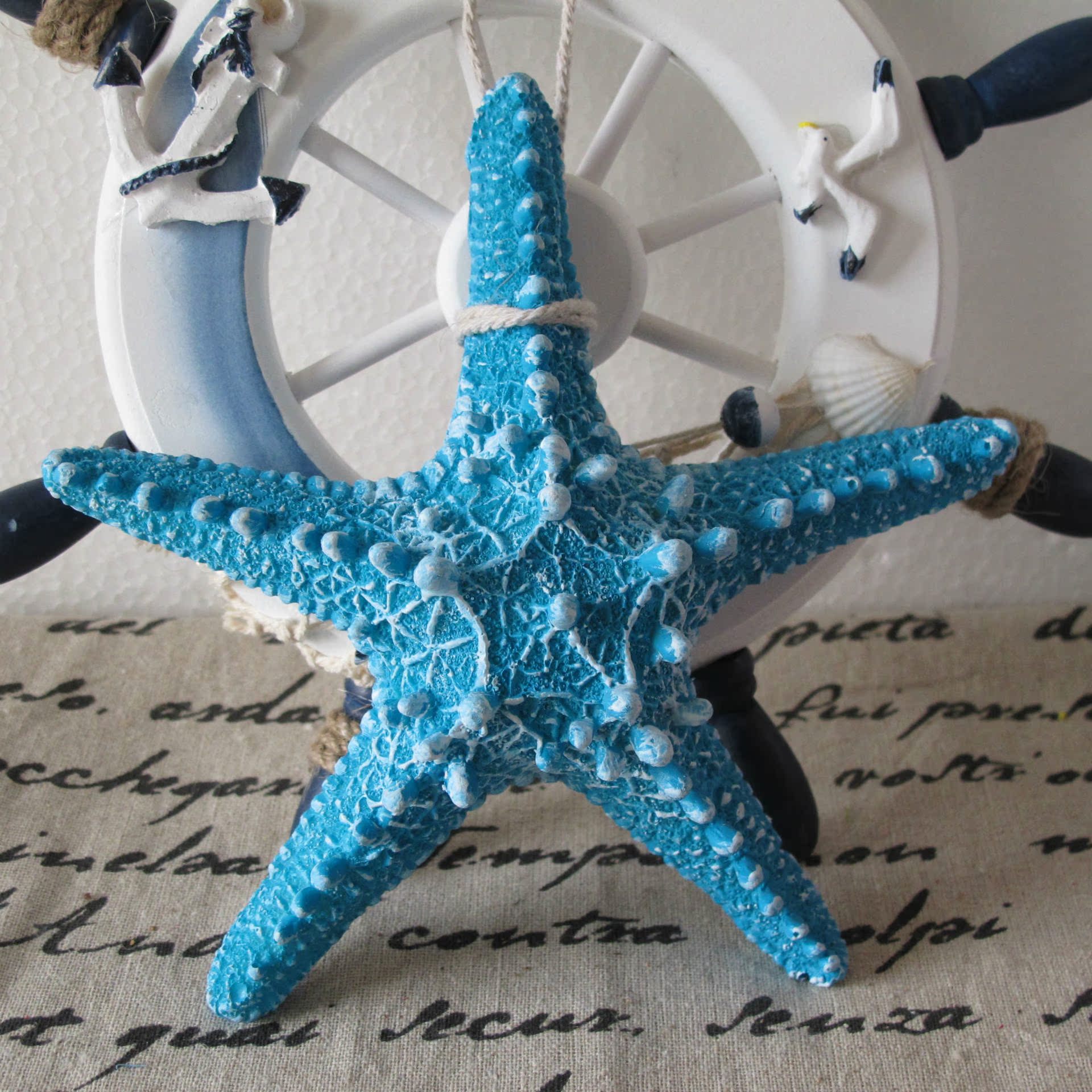 地中海风格摆设 树脂工艺品 摆件 套二海星 手工制件 六色