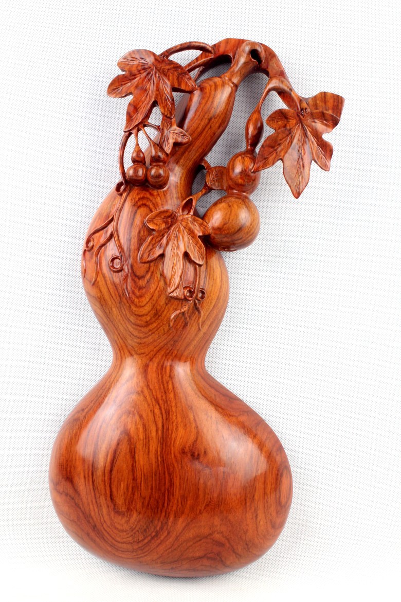 木雕葫芦挂件品 木质家居饰品 木雕挂件风水 花梨木雕刻工艺yj