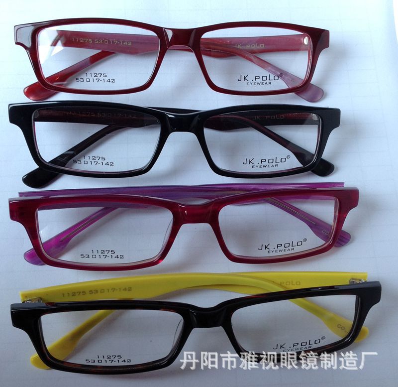 现货批发带金属件眼镜板材架,板材光学镜架,近视眼镜架jk11275