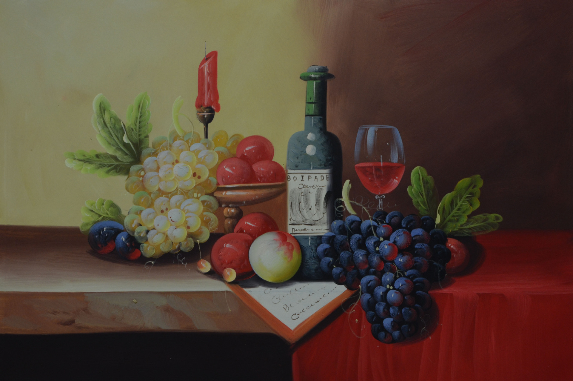 【国勇油画】厂家直销 油画批发 静物水果 手绘油画 装饰画