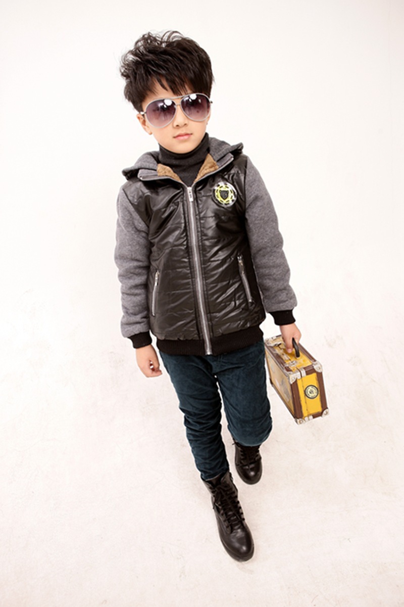 中大童男童字母r字韩版加厚加绒高档平绒休闲童裤 免费一件代发