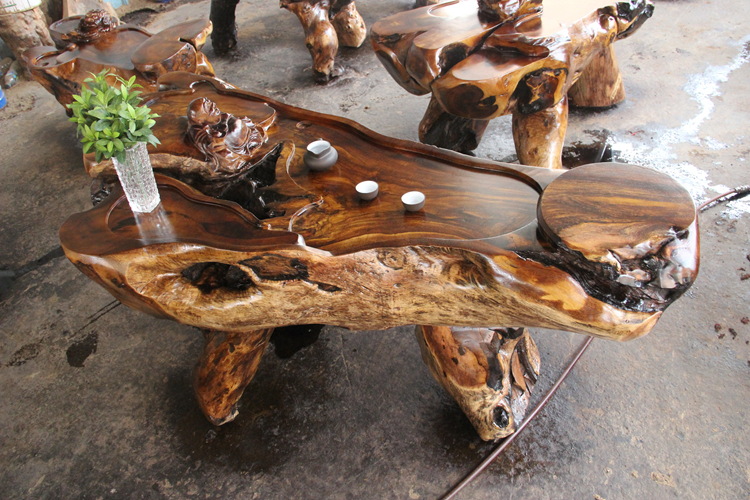 鸡翅木根雕茶几/茶台特价/红木茶桌/天然树根雕木雕刻/功夫茶桌
