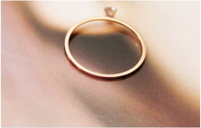 热卖极细款 经典 单钻 钛钢 14k玫瑰金戒指 女 钻戒 韩版 想你