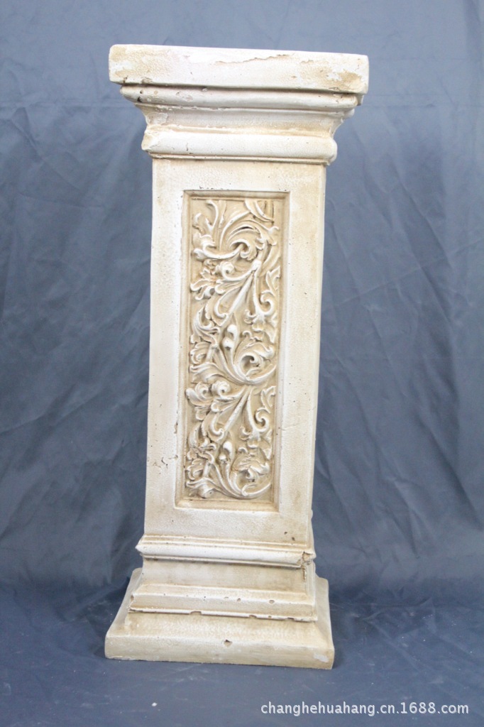 0811d欧式花盆底柱雕花淘土花瓶底座花盆托架