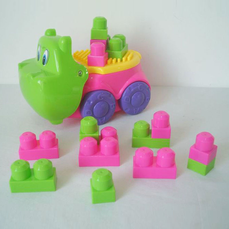卡通河马积木车玩具sm093355