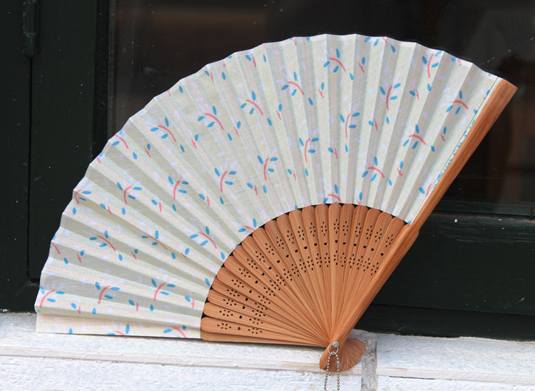 韩国文具mh13023花草记布面折扇礼品夏日用品1241