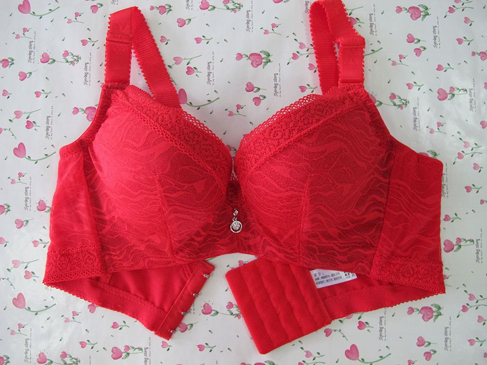 审美内衣批发矩形蕾丝边上薄下厚超聚拢调整型女士文胸8886