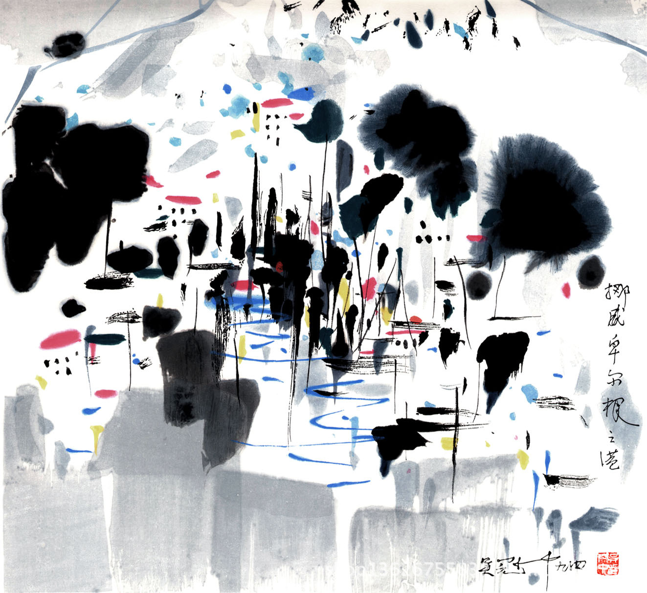 厂家直销:义乌水晶画芯批发/酒店家庭装饰画/吴冠中 240*120