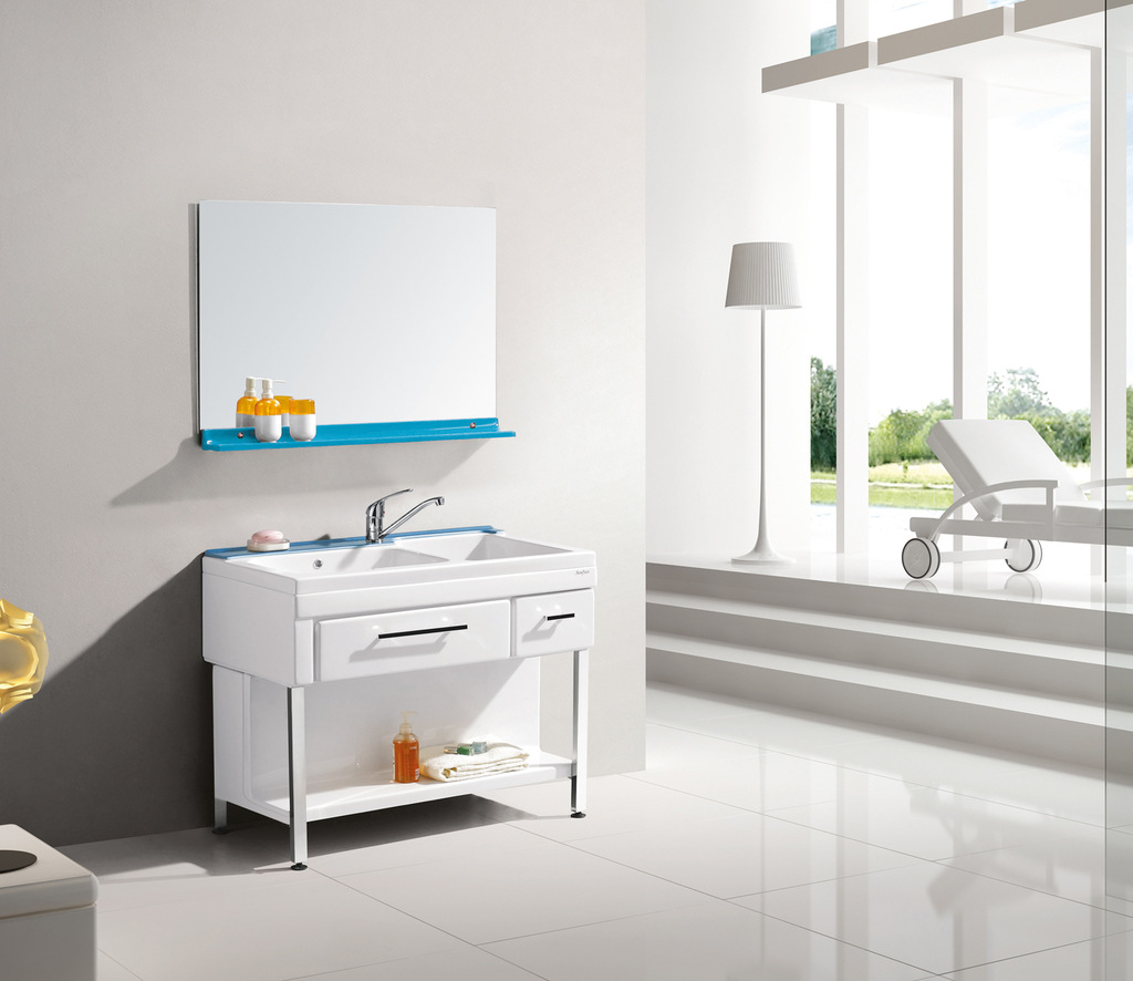 江南洁具 100搓衣柜亚克力洗衣柜洗脸盆卫生间组合