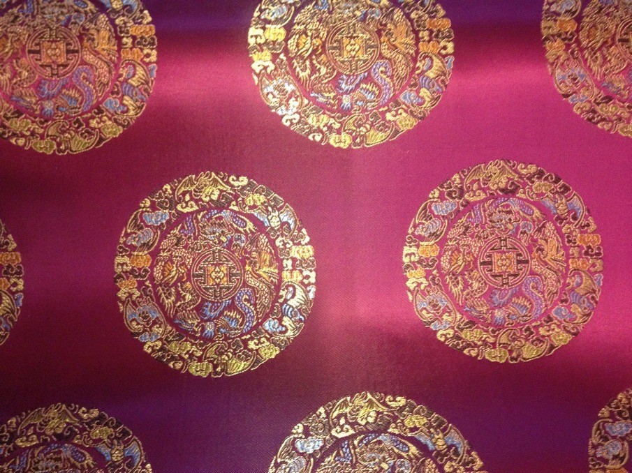 336 龙团 幅宽90 织锦缎 唐装面料 包装布 靠垫