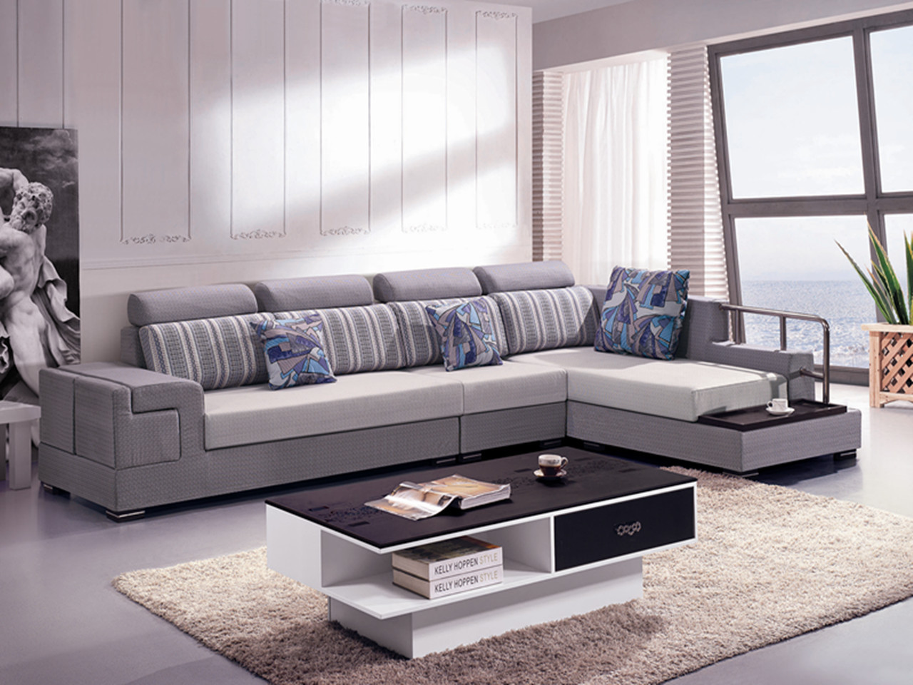 正品布沙发 大气舒适 大客厅三人沙发组合 简约储物多功能布沙发