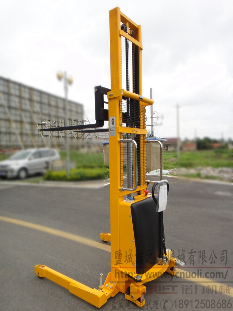 诺力半电动堆高车升降托盘铲车液压堆垛机可调式宽腿锻打货叉1吨