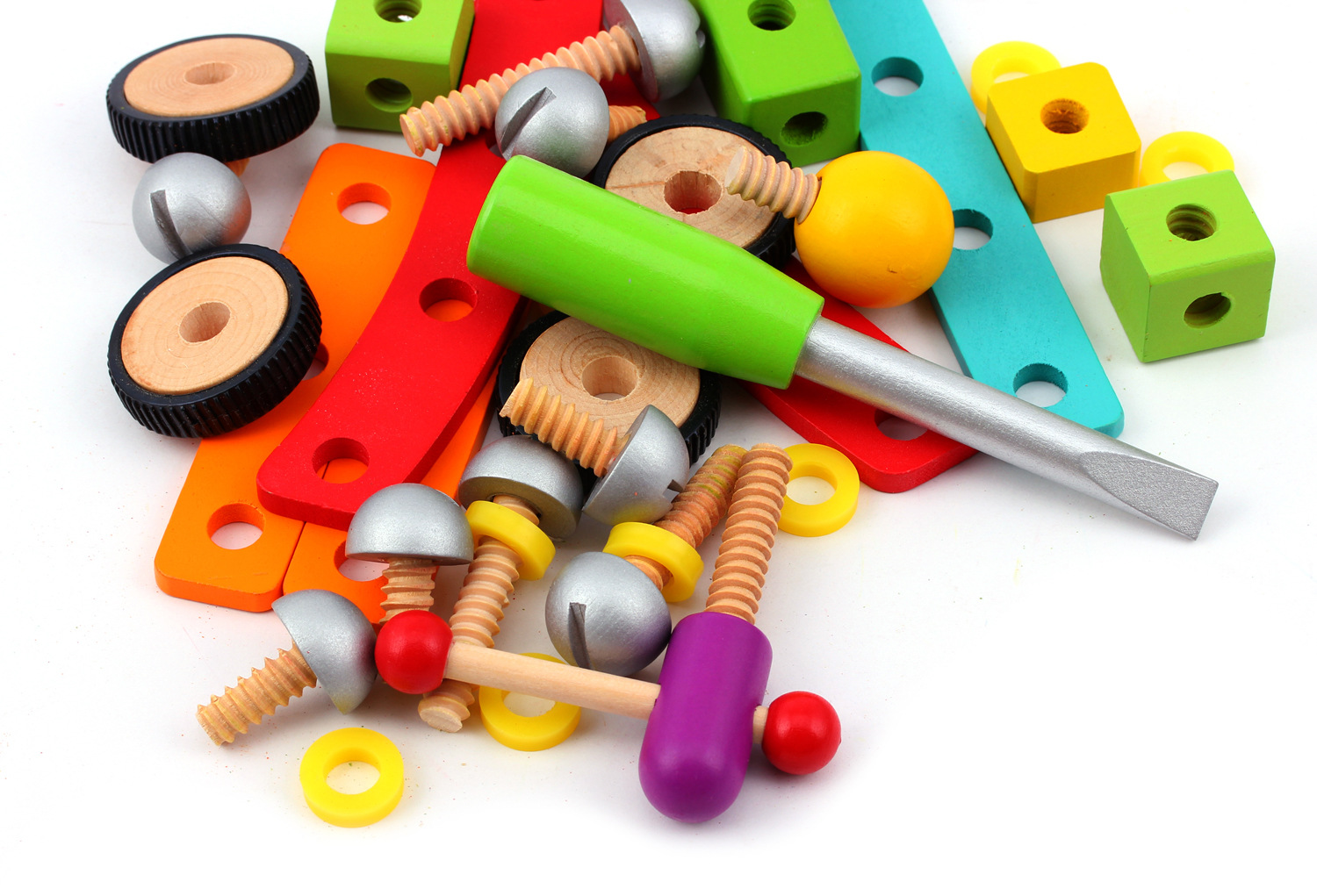 螺丝组合玩具diy创意螺母车儿童早教益智木制玩具拆装组合