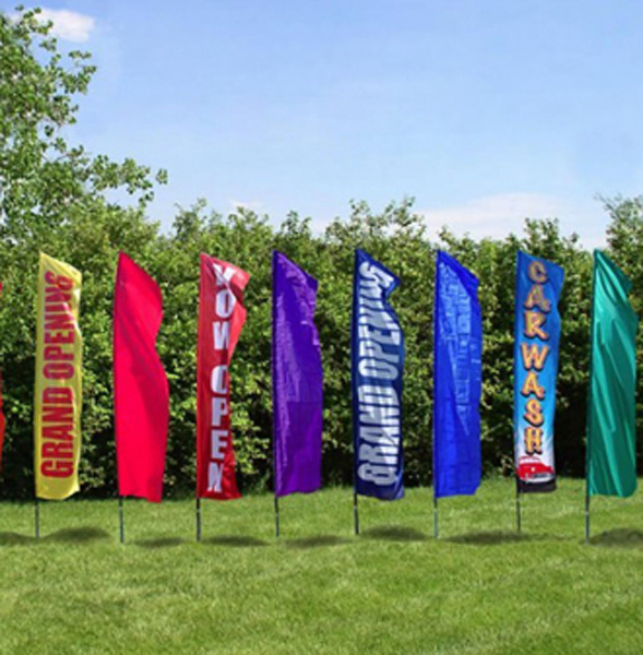 (恒鑫)热销3米户外广告旗帜,3米注水旗杆,路旗,户外注水刀旗