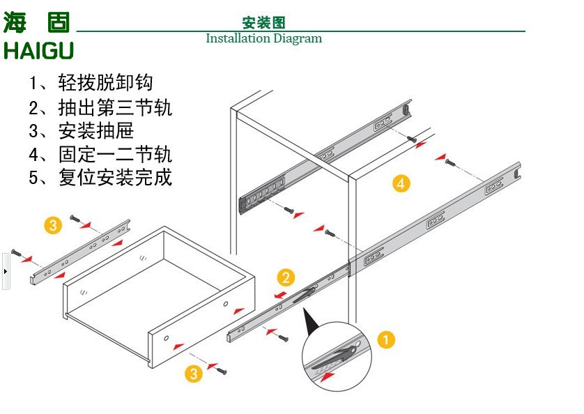 重型滑轨怎么安装图解图片