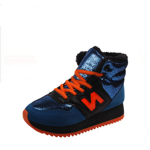 2013年抽象鸟韩版流行n字头高帮学生保暖棉鞋