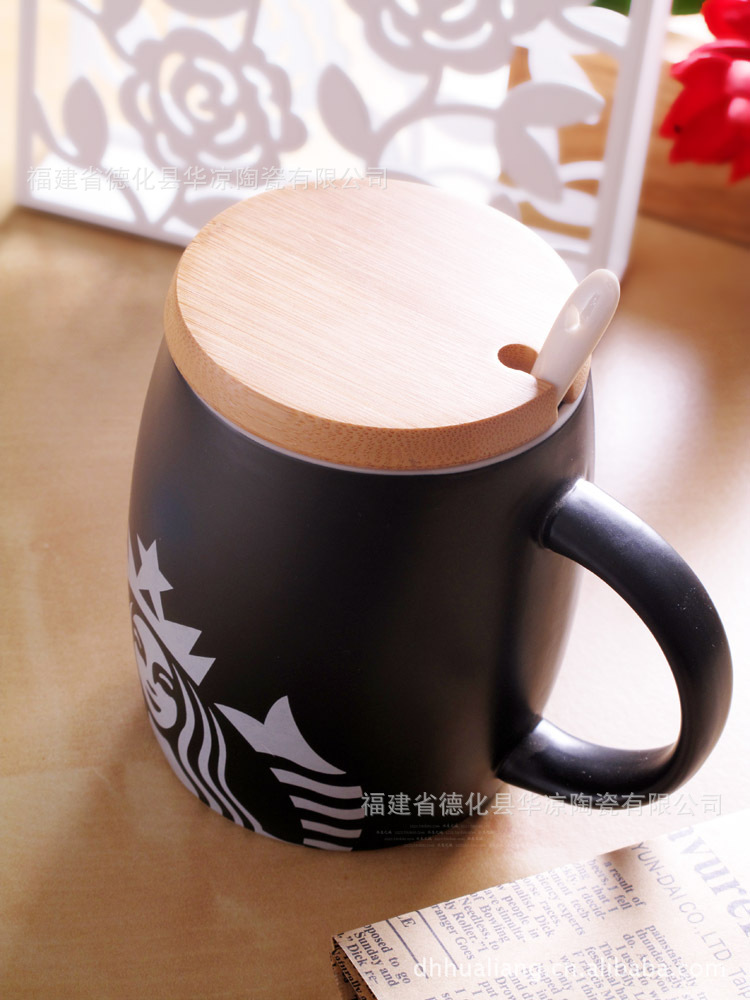 星巴克杯正品马克杯盖 陶瓷杯盖 咖啡杯盖子 水杯盖 星巴克竹木盖