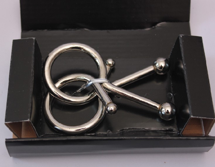 供应成人挑战性玩具 金属智力钢珠扣 益智玩具 智力魔术扣 7mm线