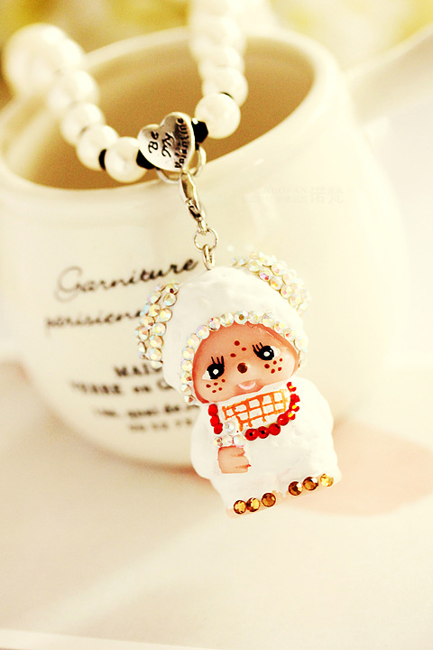 韩国韩版热销饰品 珍珠可爱娃娃长款毛衣链项链首饰批发
