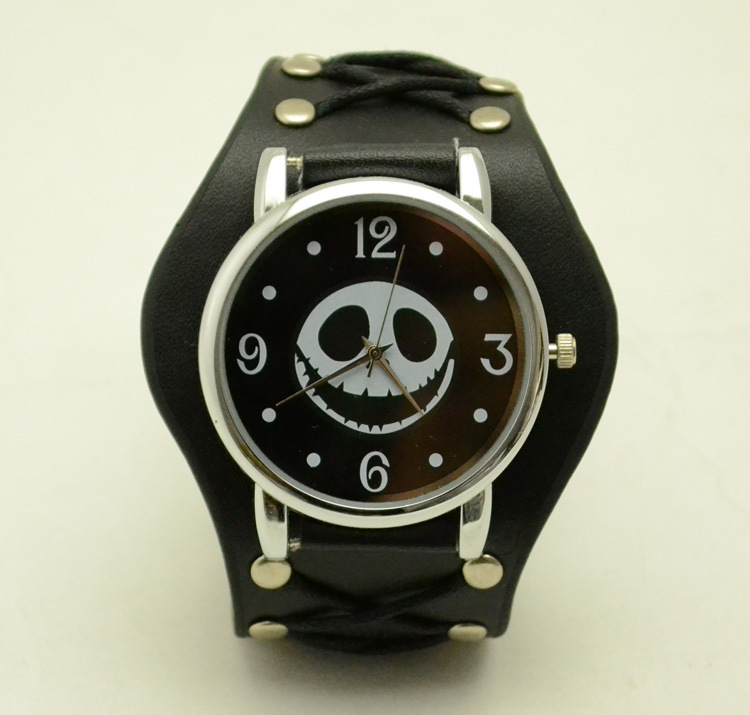 时尚朋克链条笑脸棕色手表厂价直销大量批发