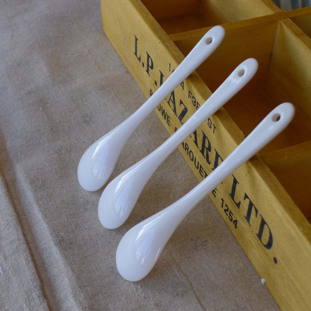 zakka日式杂货 家居日用 创意简约风格 白瓷勺 咖啡勺-「刀叉」-马可