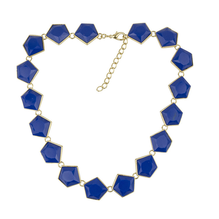 x451欧美热销 韩版时尚荧光色不规则几何树脂短款项链 项饰批发