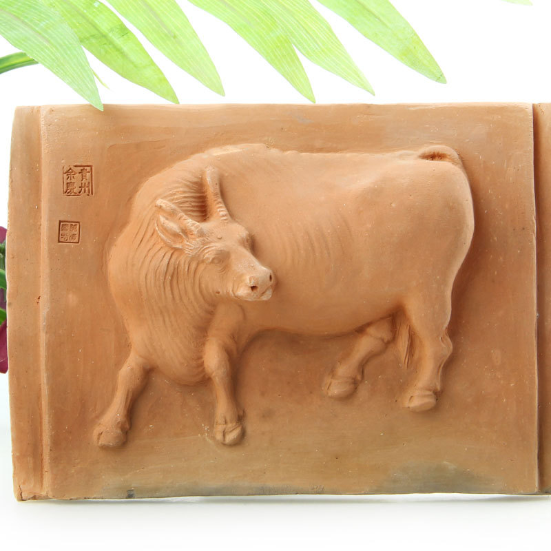 贵州特色工艺品 泥牛黄 家居装饰 浮雕牛