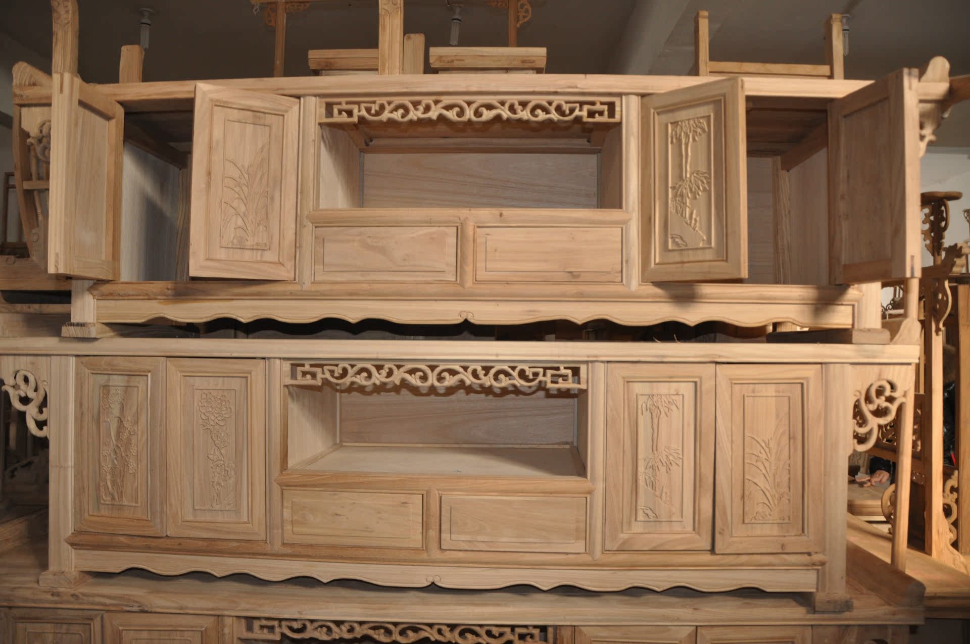 1.8米翘头电视柜 老榆木家具 海龙古典家具