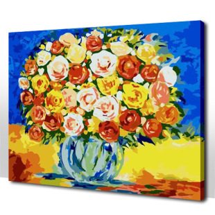 数字油画 添色 diy 数字油画 花卉 花儿朵朵 40 50 diy手工画