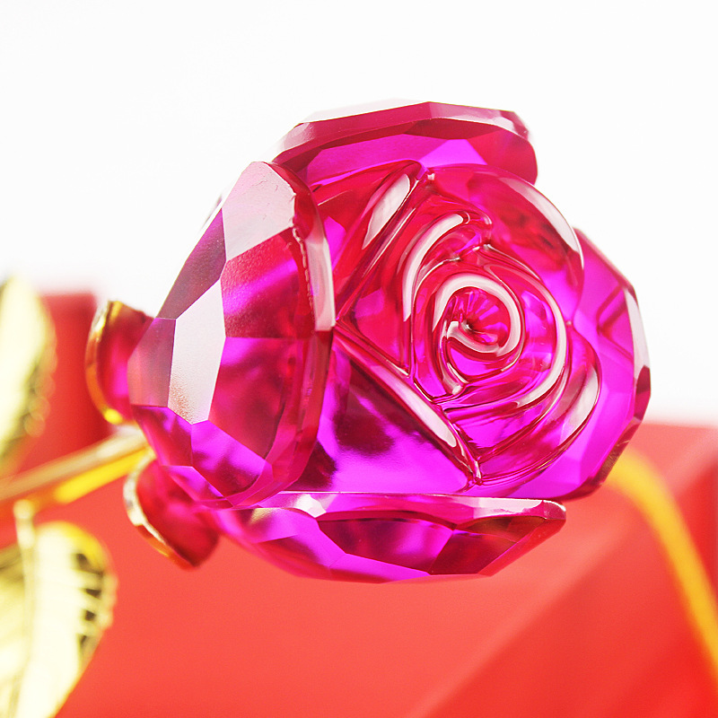 厂家直销情人节水晶玫瑰花送老婆女友dyi定制生日婚庆创意礼品