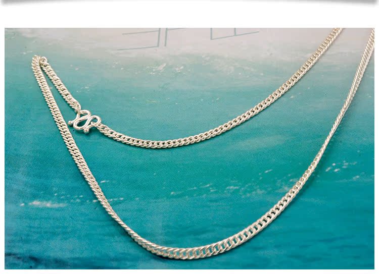 kisvi珠宝品牌990纯银儿童项链侧身w扣18寸乖宝宝项链